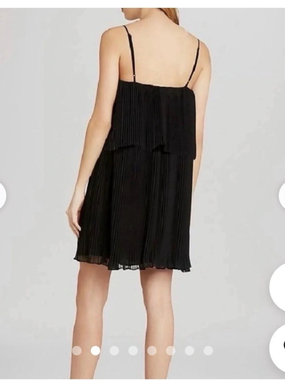 BCBGeneration Black Pleated Spaghetti-Strap Mini Dress